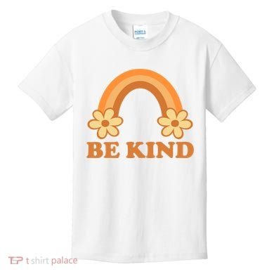 Be Kind Rainbow Retro Sunflower Kids T-Shirt