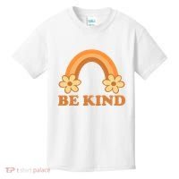 Be Kind Rainbow Retro Sunflower Kids T-Shirt thumb 0