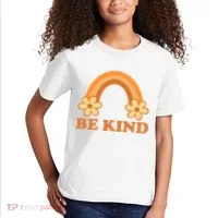 Be Kind Rainbow Retro Sunflower Kids T-Shirt thumb 2