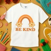 Be Kind Rainbow Retro Sunflower Kids T-Shirt thumb 3