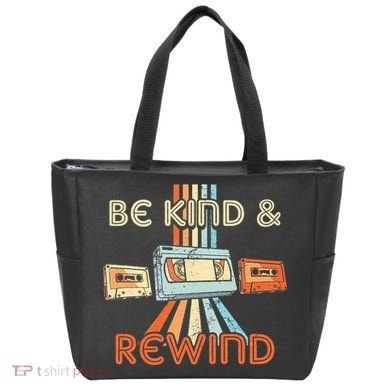 Be Kind & Rewind Vintage 90S Nostalgic 80S Throwback Tote Bag