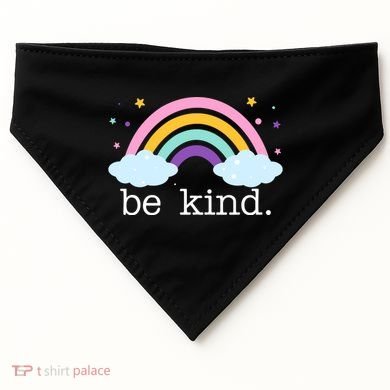 Be Kind Rainbow Star Colorful Cute USA-Made Doggie Bandana