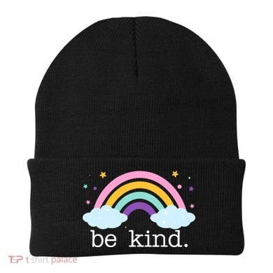 Be Kind Rainbow Star Colorful Cute Beanie