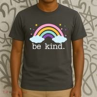 Be Kind Rainbow Star Colorful Cute T-Shirt thumb 3