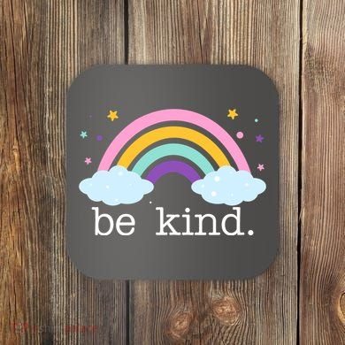 Be Kind Rainbow Star Colorful Cute Coaster