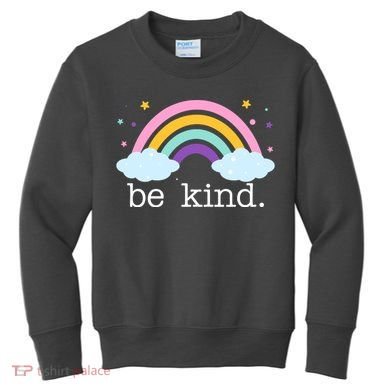 Be Kind Rainbow Star Colorful Cute Kids Sweatshirt