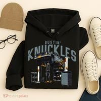 Bustin Knuckles Skeleton Auto Mechanic Humor Hoodie thumb 4
