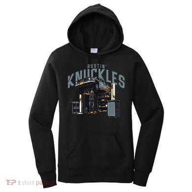 Bustin Knuckles Skeleton Auto Mechanic Humor Women's Hoodie