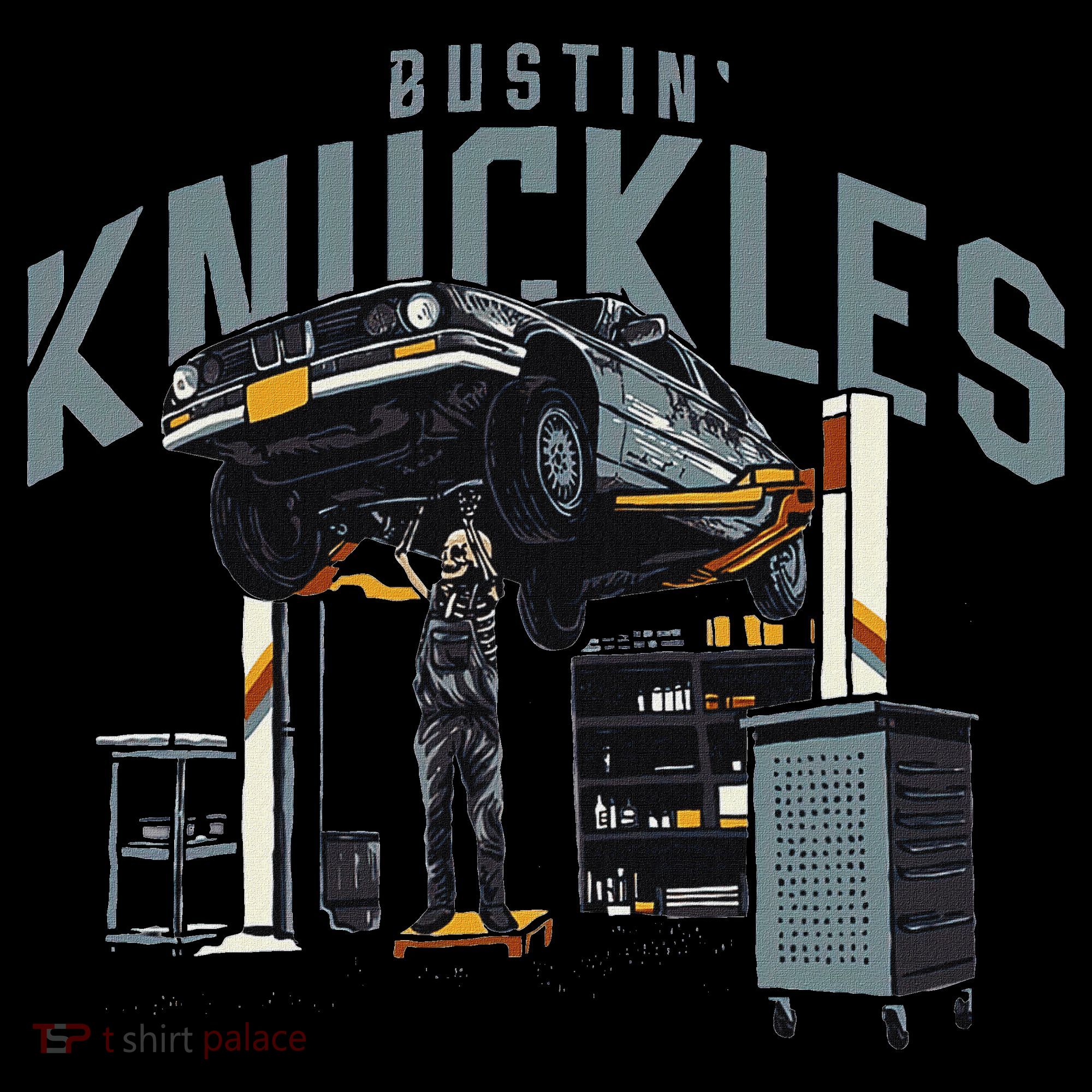 Bustin Knuckles Skeleton Auto Mechanic Humor Women's Hoodie