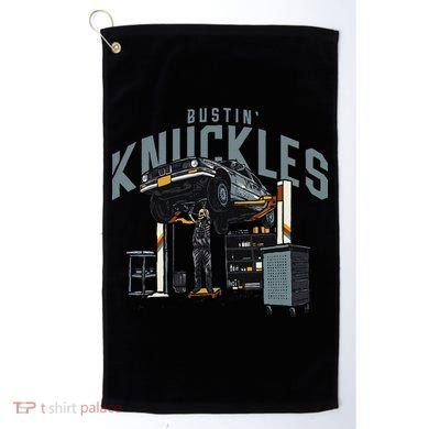 Bustin Knuckles Skeleton Auto Mechanic Humor Golf Towel