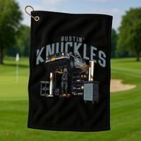 Bustin Knuckles Skeleton Auto Mechanic Humor Golf Towel thumb 1