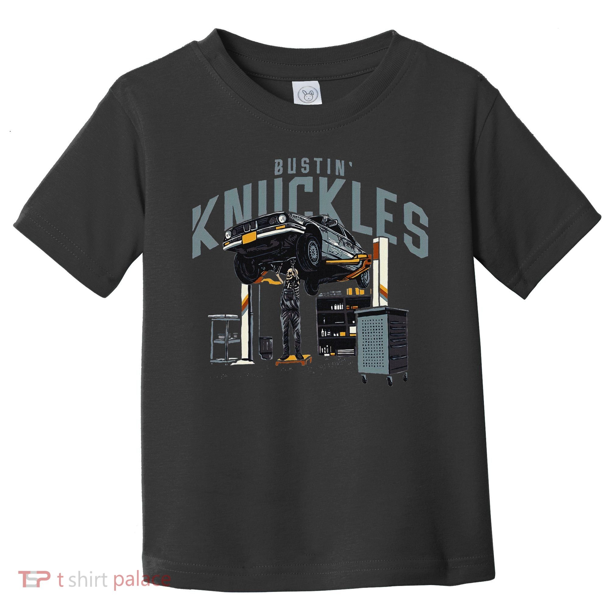 Bustin Knuckles Skeleton Auto Mechanic Humor Toddler T-Shirt