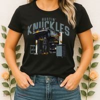 Bustin Knuckles Skeleton Auto Mechanic Humor Women's T-Shirt thumb 2