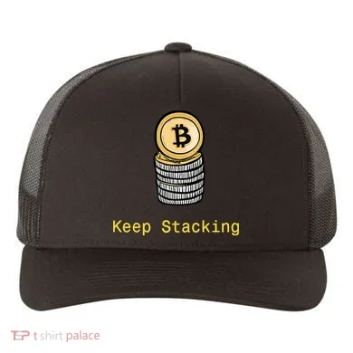 Bitcoin Keep Stacking Yupoong Adult 5-Panel Trucker Hat