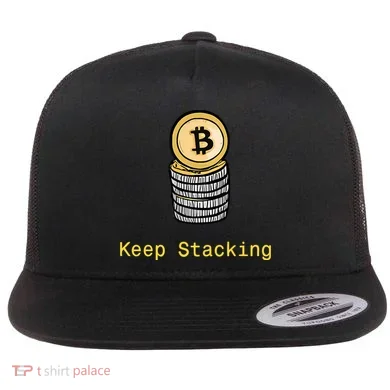 Bitcoin Keep Stacking Flat Bill Trucker Hat