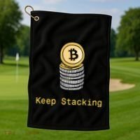 Bitcoin Keep Stacking Golf Towel thumb 1