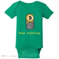 Bitcoin Keep Stacking Baby Bodysuit thumb 0