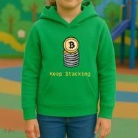Bitcoin Keep Stacking Kids Hoodie thumb 3