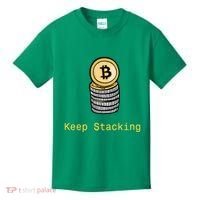 Bitcoin Keep Stacking Kids T-Shirt thumb 0