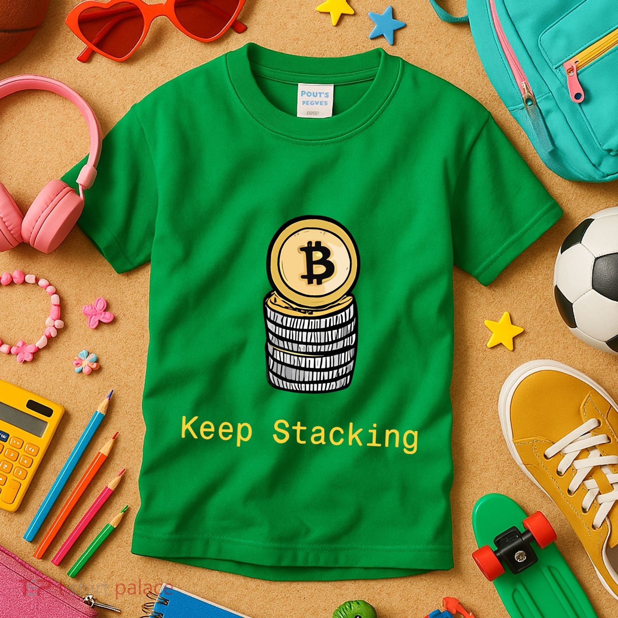 Bitcoin Keep Stacking Kids T-Shirt