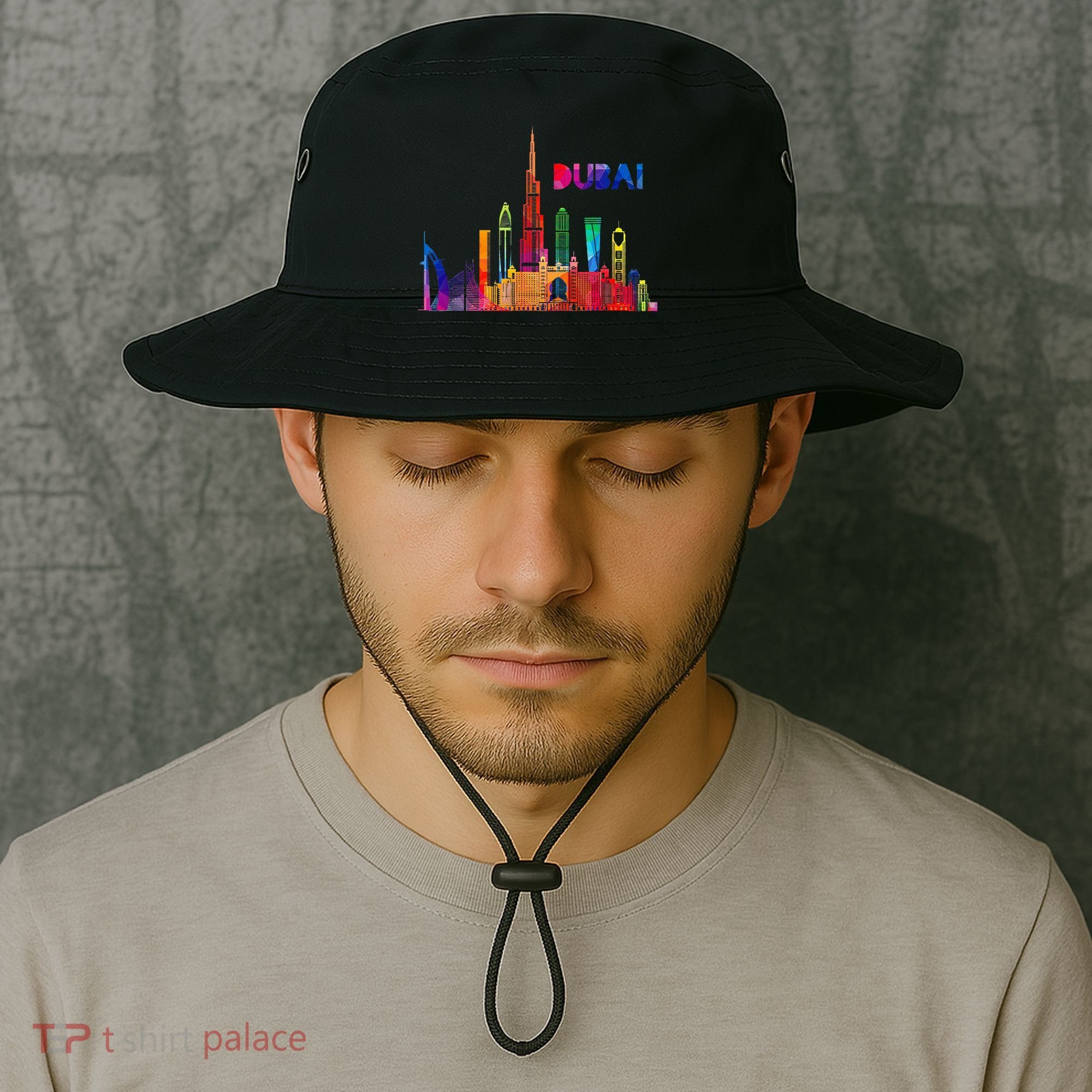 Burj Khalifa Skyscraper Royalty Dubai Uae Bucket Hat