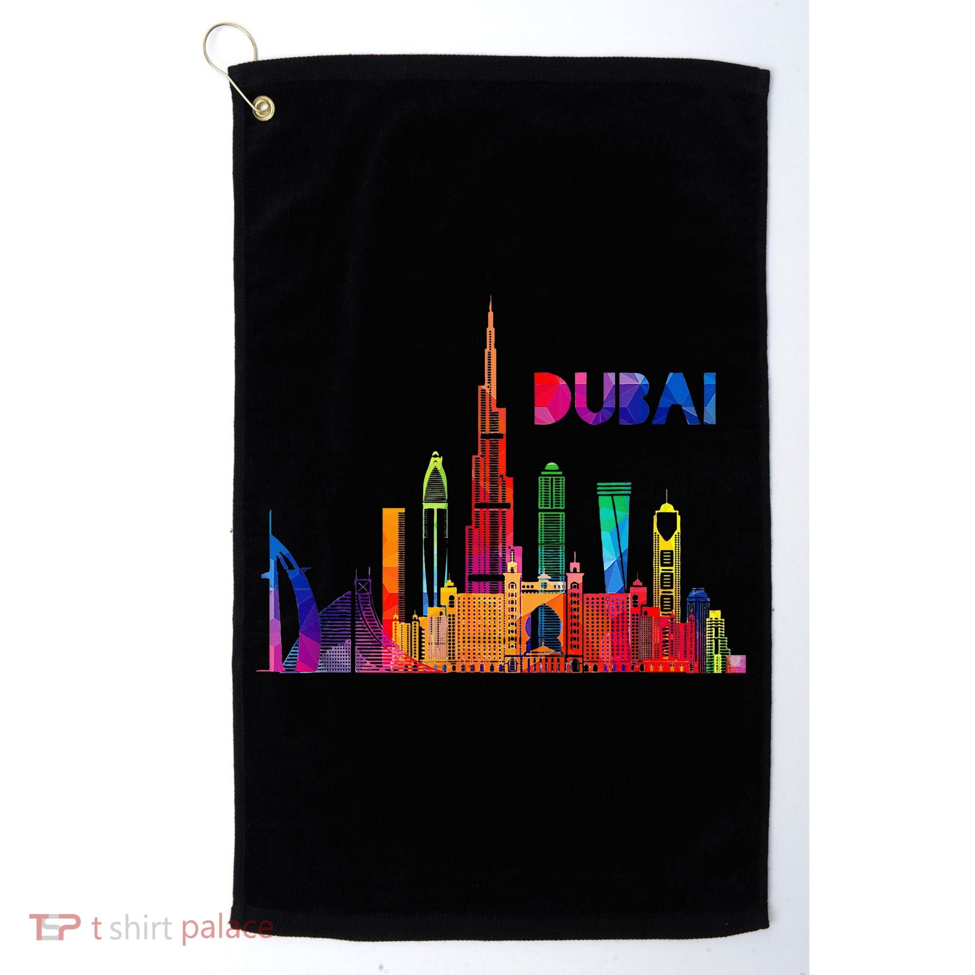 Burj Khalifa Skyscraper Royalty Dubai Uae Golf Towel