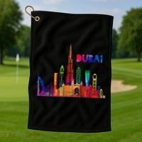Burj Khalifa Skyscraper Royalty Dubai Uae Golf Towel thumb 1