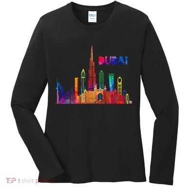 Burj Khalifa Skyscraper Royalty Dubai Uae Women's Long Sleeve Shirt