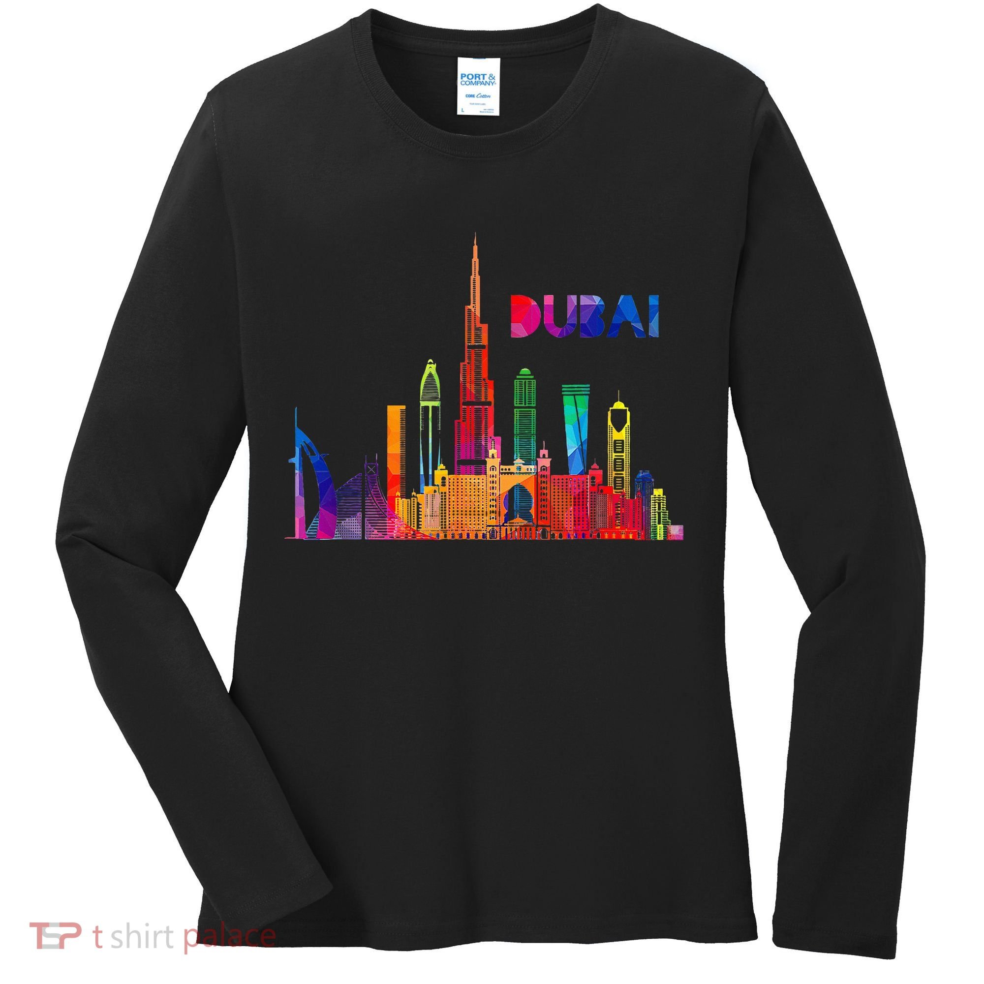 Burj Khalifa Skyscraper Royalty Dubai Uae Women's Long Sleeve Shirt