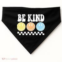 Be Kind Smiley Retro USA-Made Doggie Bandana thumb 0
