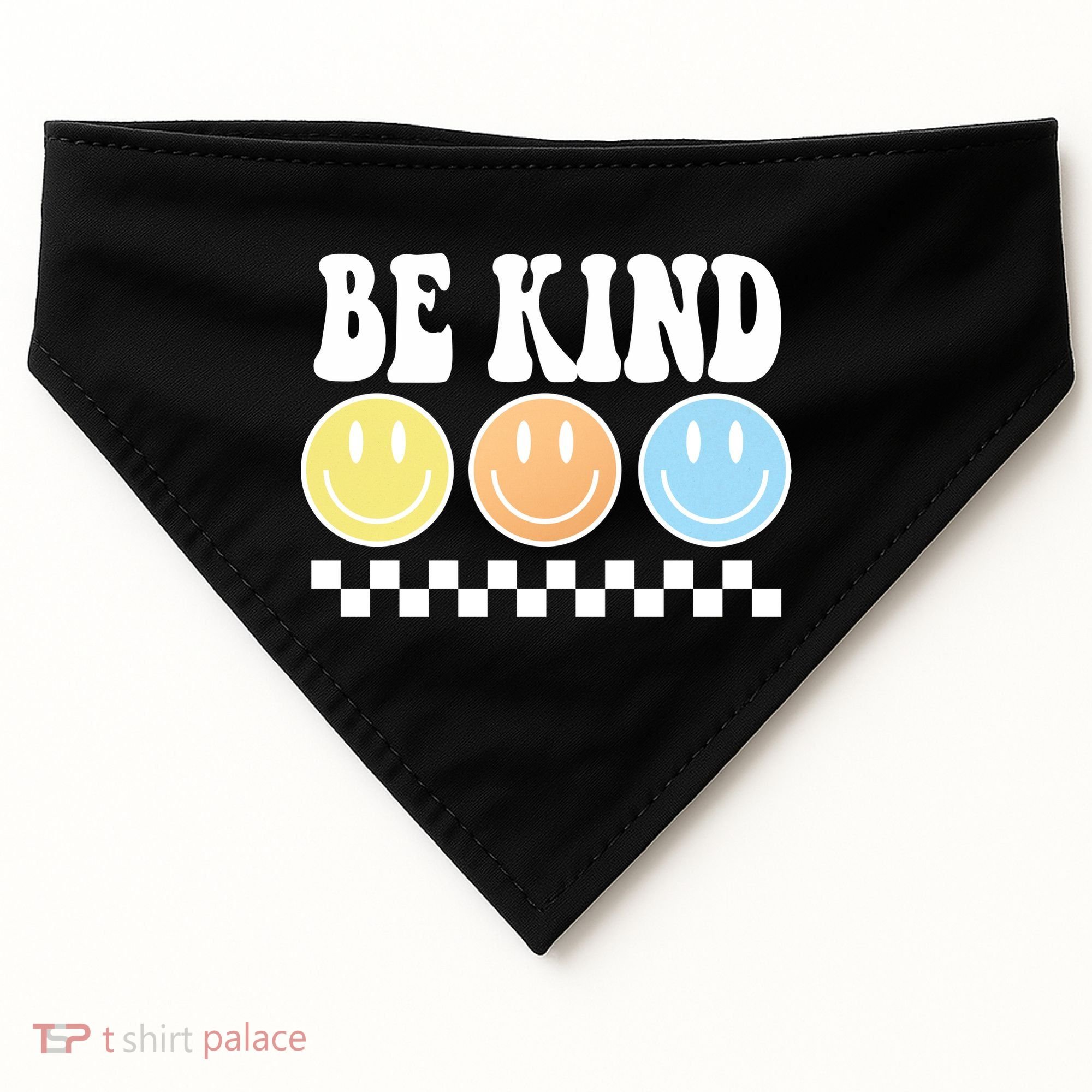 Be Kind Smiley Retro USA-Made Doggie Bandana