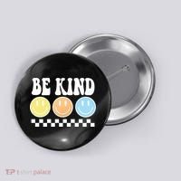 Be Kind Smiley Retro Button thumb 0