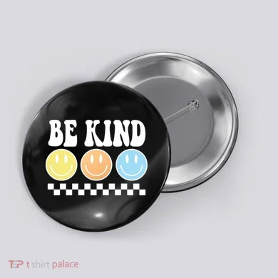 Be Kind Smiley Retro Button