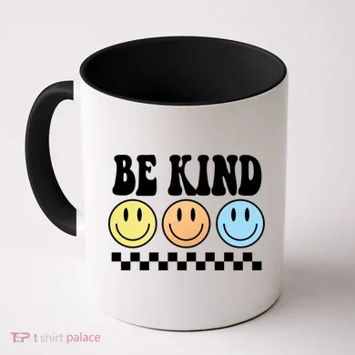 Be Kind Smiley Retro Coffee Mug