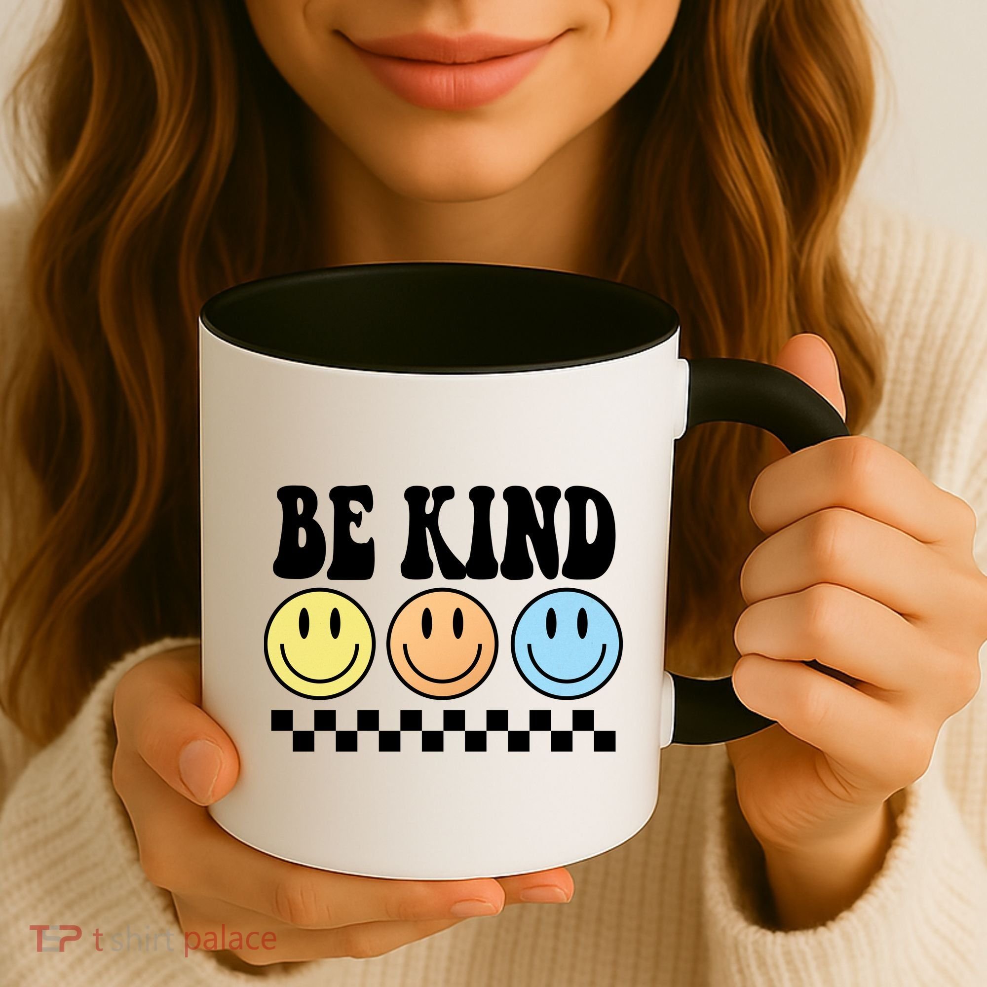 Be Kind Smiley Retro Coffee Mug