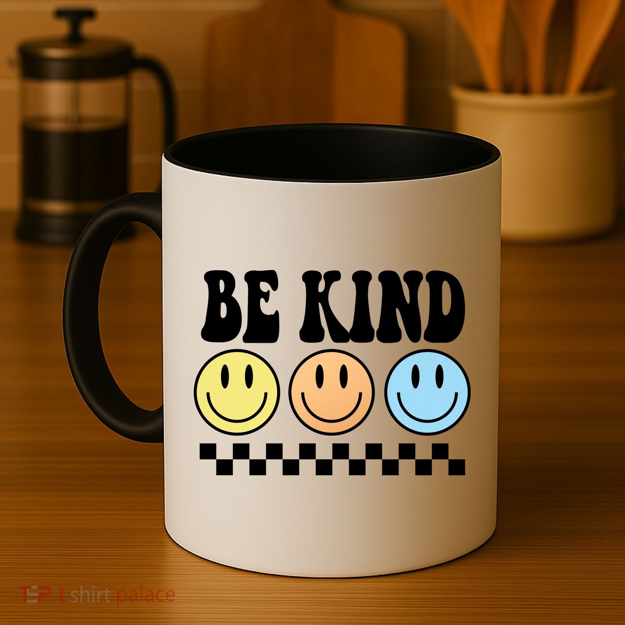 Be Kind Smiley Retro Coffee Mug
