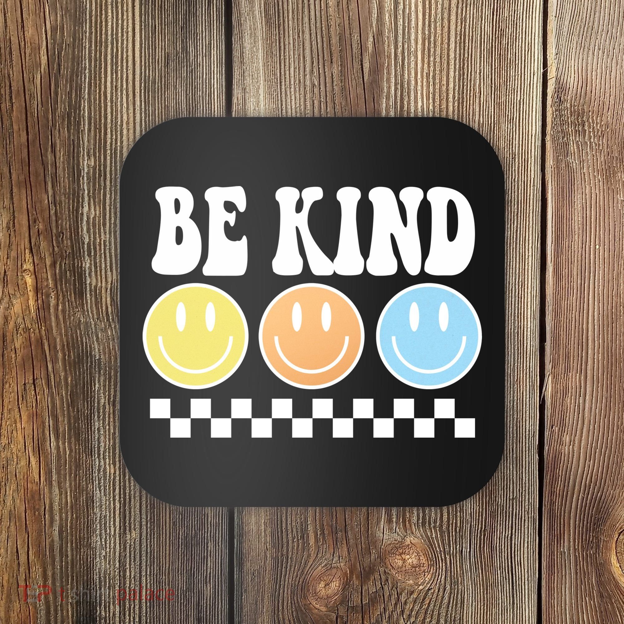 Be Kind Smiley Retro Coaster