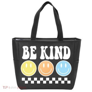 Be Kind Smiley Retro Tote Bag