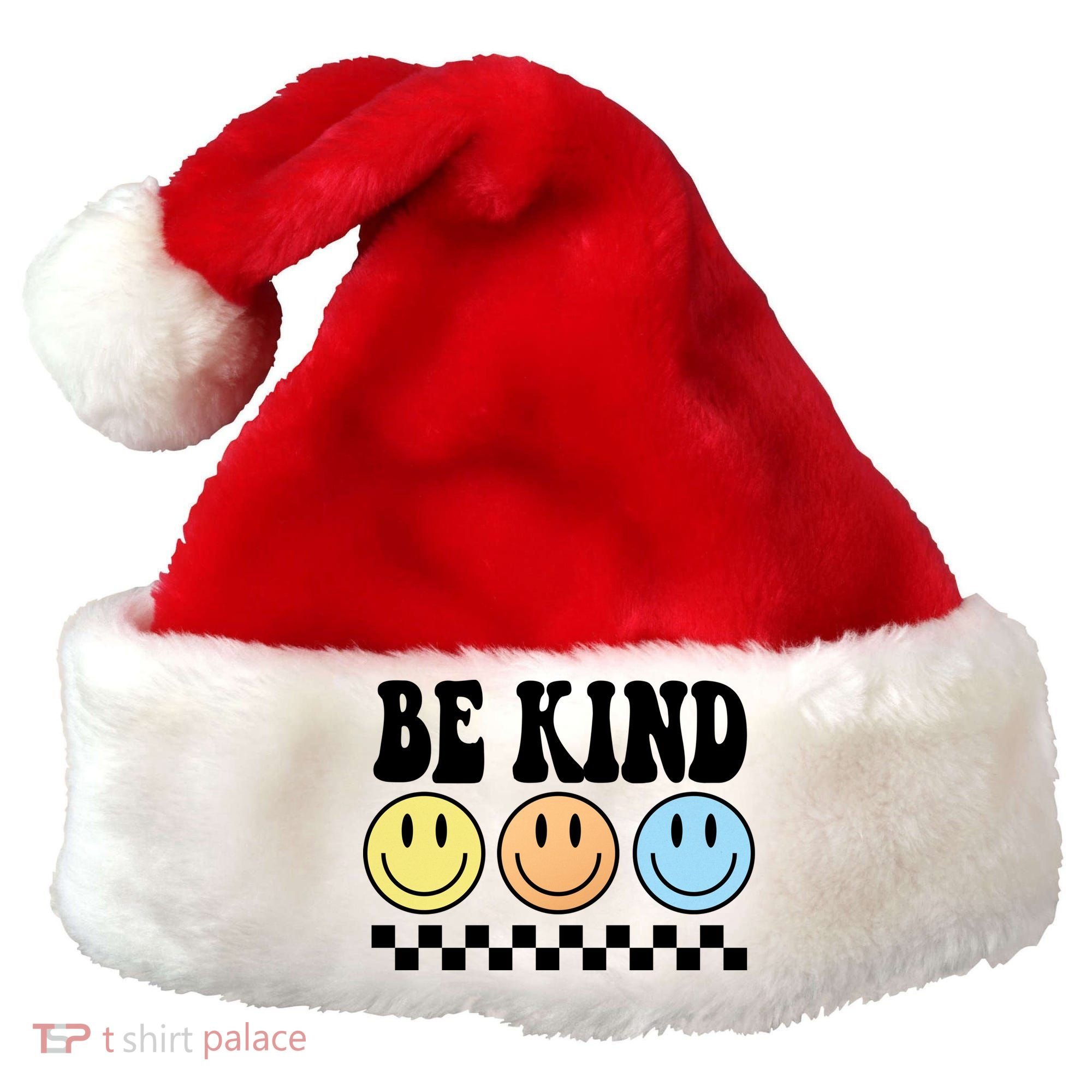 Be Kind Smiley Retro Santa Hat