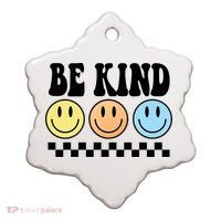 Be Kind Smiley Retro Ceramic Ornament thumb 0