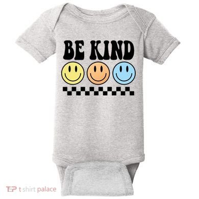 Be Kind Smiley Retro Baby Bodysuit