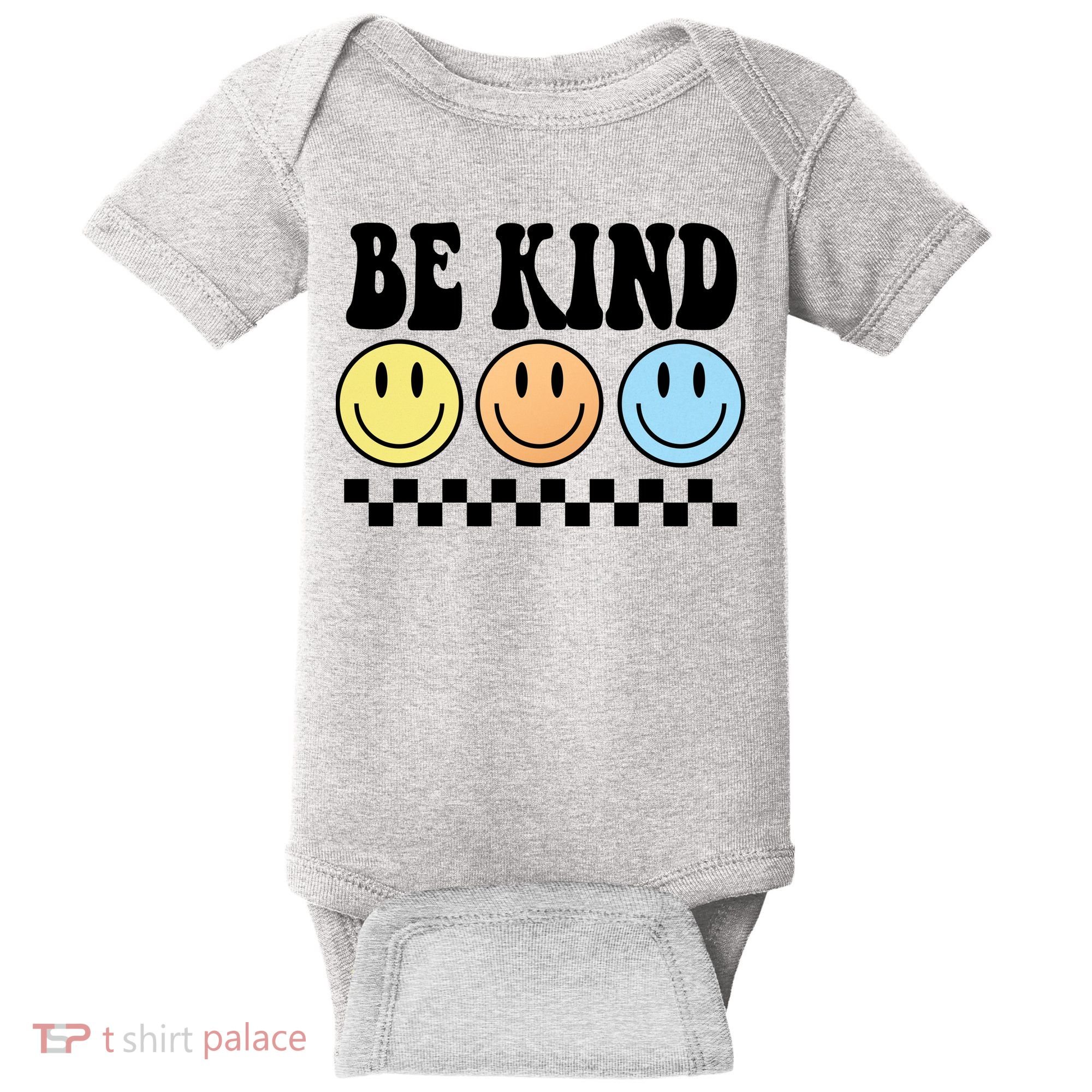Be Kind Smiley Retro Baby Bodysuit