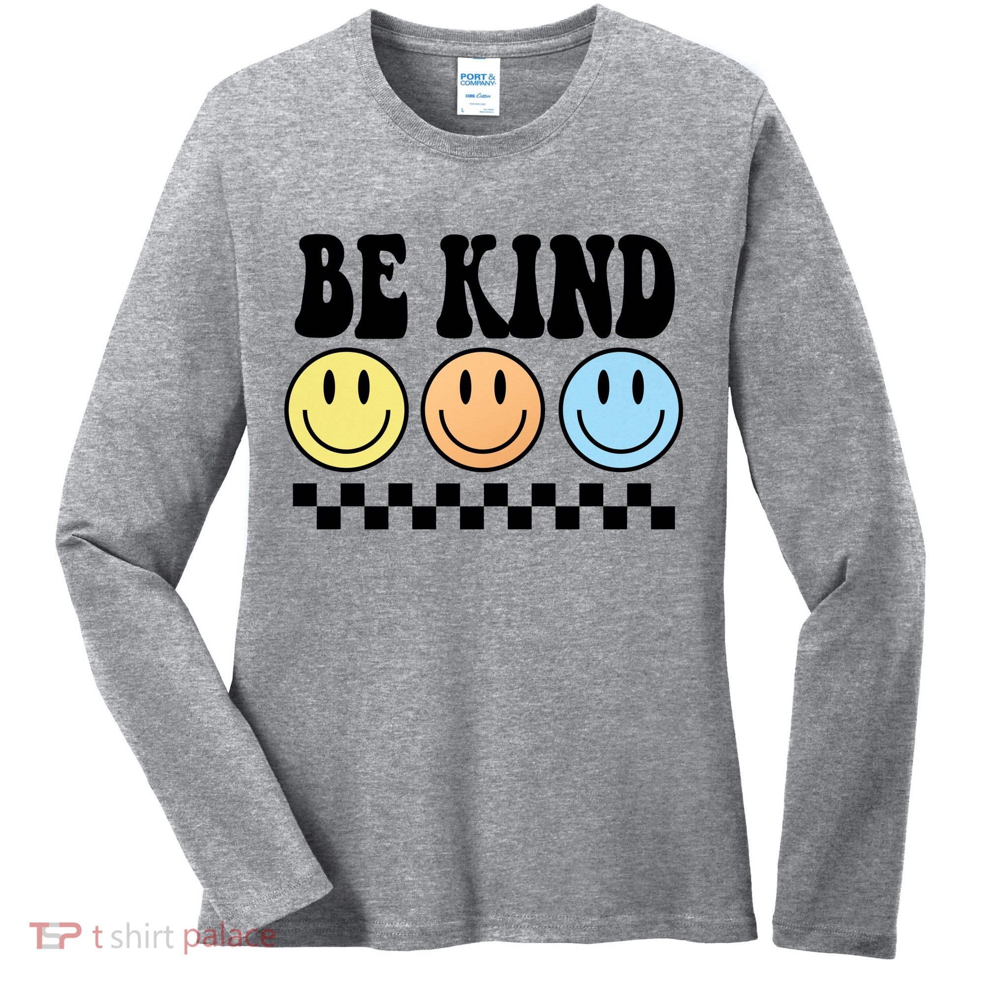 Be Kind Smiley Retro Women's Long Sleeve Shirt