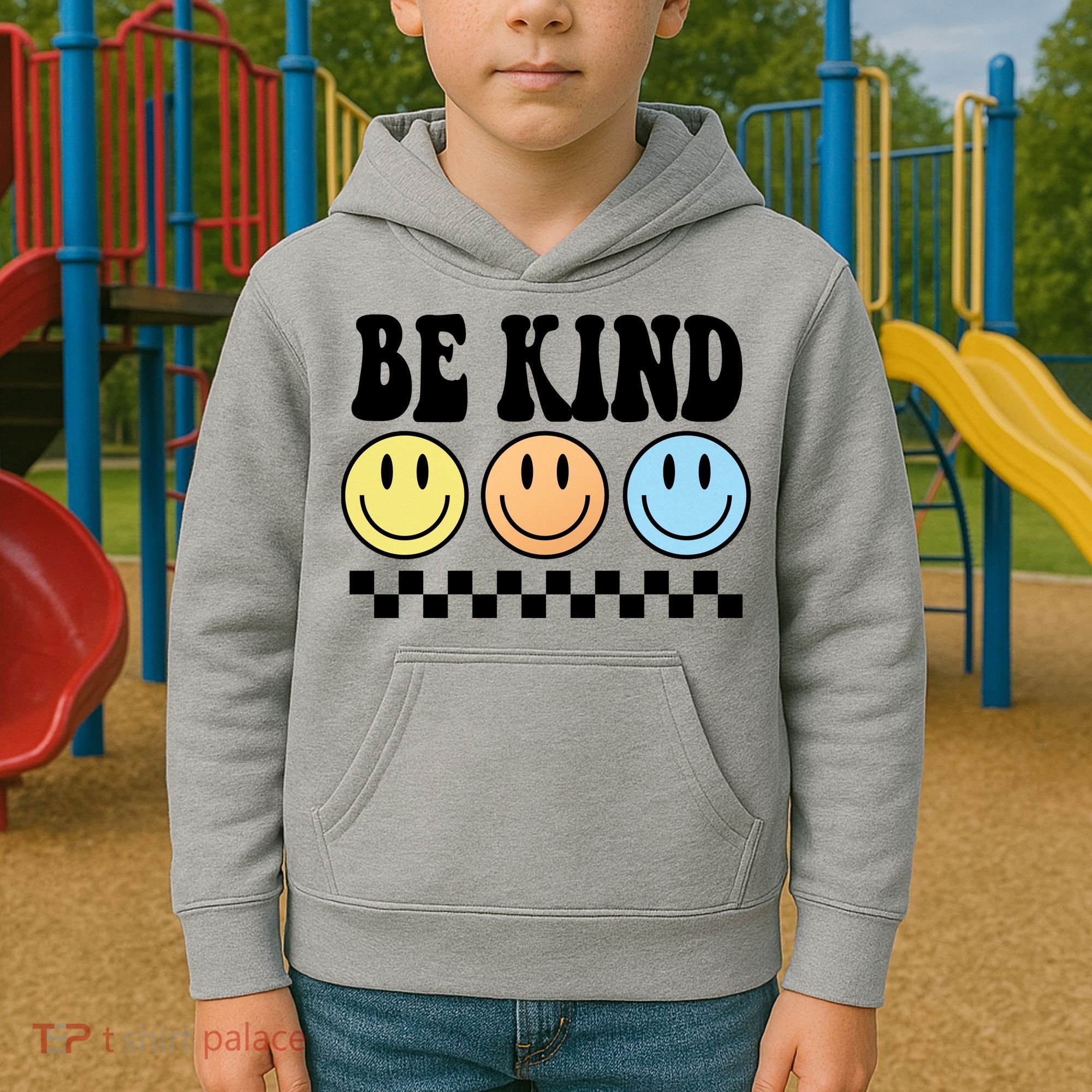Be Kind Smiley Retro Kids Hoodie