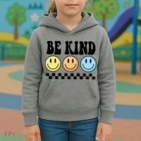Be Kind Smiley Retro Kids Hoodie thumb 3