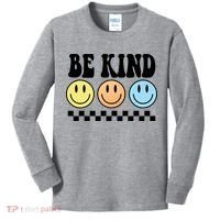 Be Kind Smiley Retro Kids Long Sleeve Shirt thumb 0