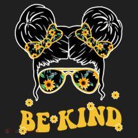 Be Kind Sunflower Hair Bun Spring Women's Sweatshirt thumb 2