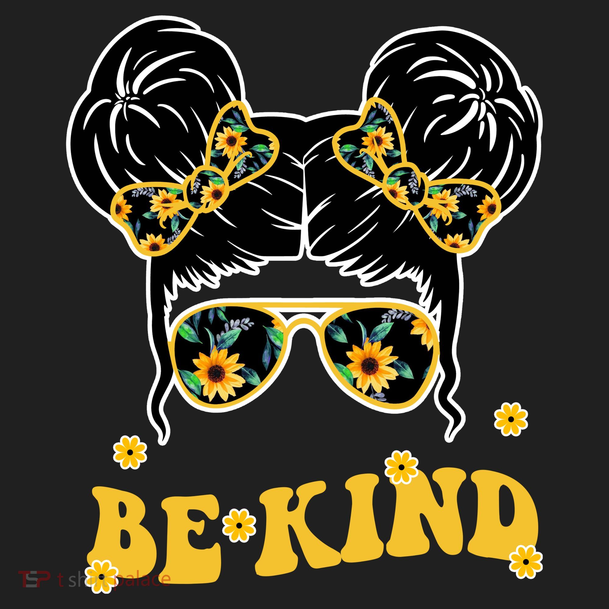 Be Kind Sunflower Hair Bun Spring Women's Sweatshirt