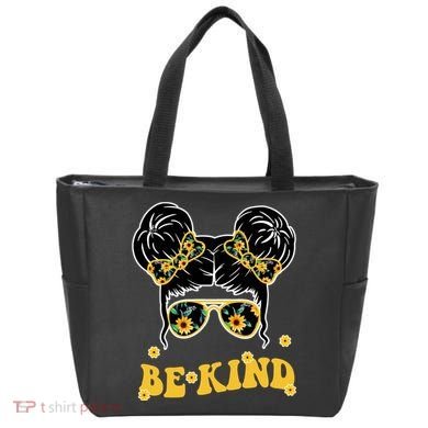 Be Kind Sunflower Hair Bun Spring Tote Bag