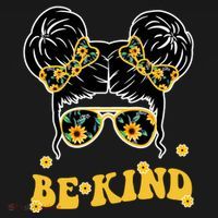 Be Kind Sunflower Hair Bun Spring Tote Bag thumb 4